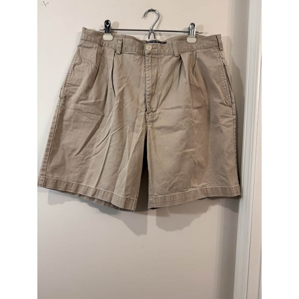 Polo Ralph Lauren Shorts Mens 38 Beige Khaki Tyler Chino Cotton Pleated Casual